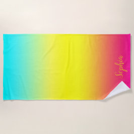 Personalisiert Ombre Magical Rainbow Colors Strandtuch