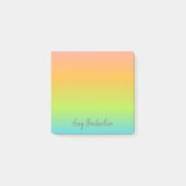 Personalisiert Ombre Pastel Rainbow Postit Hinweis Post-it Klebezettel (Vorderseite)