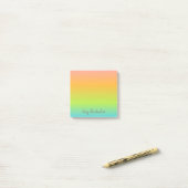 Personalisiert Ombre Pastel Rainbow Postit Hinweis Post-it Klebezettel (Auf Schreibtisch)