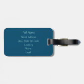 Personalisiert "On Go" Flugzeug, Ocean Blue Gepäckanhänger (Rückseite horizontal)