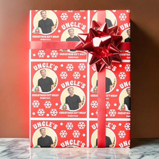 Personalisiert Onkels Foto Weihnachtsgeschenk Wrap Geschenkpapier