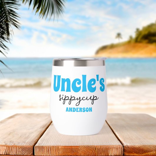 Personalisiert Onkels Sippy Cup Wine Tumbler (Strand)
