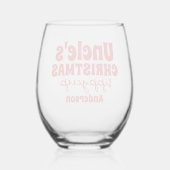 Personalisiert Onkels Weihnachtsschlampe Weinglas Ohne Stiel (Rückseite)
