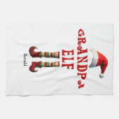 Personalisiert Opa Elf Weihnachtsküche Handtuch (Horizontal)