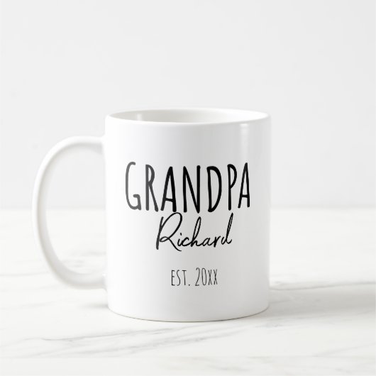 Personalisiert Opa & Est. Jahr Kaffeetasse (Links)