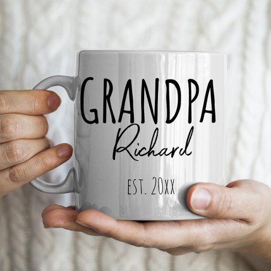 Personalisiert Opa & Est. Jahr Kaffeetasse