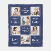 Personalisiert Opa FotoCollage Fleece Blankon (Vorderseite)