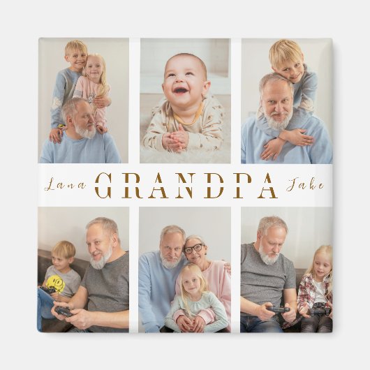 Personalisiert Opa Magnet | Großeltern-Tag (Vorne)