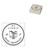 Personalisiert Open Book Classic Monogram Library Gummistempel (Stempel)