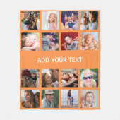 Personalisiert Orange 16 Fotomaterial Fleecedecke (Vorderseite)