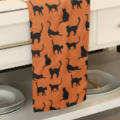 Personalisiert Orange Black Cat Geschirrtuch