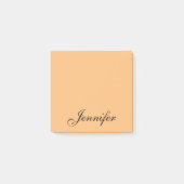 Personalisiert Orange Black Script Name Post-it Klebezettel (Vorderseite)