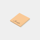 Personalisiert Orange Black Script Name Post-it Klebezettel (angewinkelt)