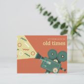 Personalisiert - Orange Blue Film Retro Vintag Postkarte (Stehend Vorderseite)