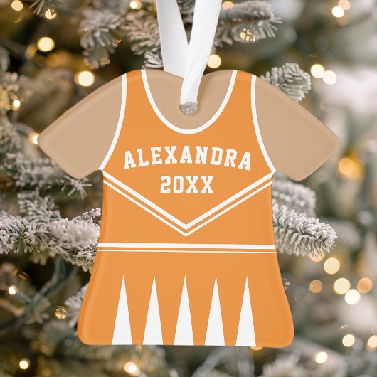 Personalisiert Orange Cheerleader Uniform Ornament