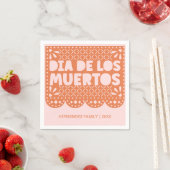 Personalisiert Orange Dia de los Muertos Napkins Serviette (Beispiel)