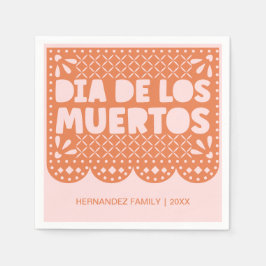 Personalisiert Orange Dia de los Muertos Napkins Serviette