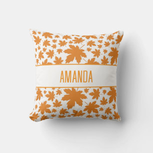 Personalisiert Orange Farmhouse Herbstlaubs Kissen