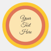 Personalisiert orange-gelbe Herbstfarbe Runder Aufkleber (Vorderseite)