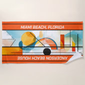 Personalisiert Orange Geometric Abstrakt Strandtuch (Vorderseite)