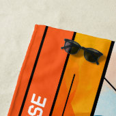 Personalisiert Orange Geometric Abstrakt Strandtuch (Beispiel)