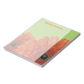 Personalisiert Orange Gerbera Daisy Green Notepad Notizblock (Rotiert)