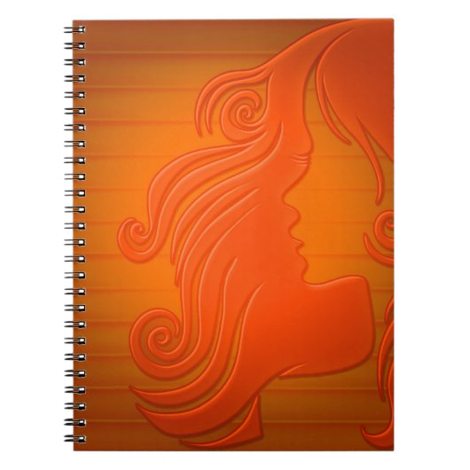 Personalisiert Orange Gold Girl Notizblock (Vorderseite)