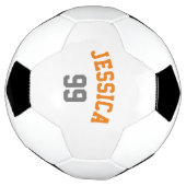 Personalisiert Orange Grau Name Nummer Minimalisti Fußball (Gedreht)