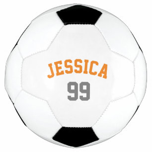 Personalisiert Orange Grau Name Nummer Minimalisti Fußball