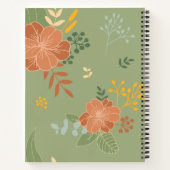 Personalisiert Orange Green Yellow Florals Notizblock (Rückseite)