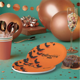 PERSONALISIERT ORANGE HALLOWEEN PAPPTELLER