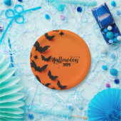 PERSONALISIERT ORANGE HALLOWEEN PAPPTELLER (Party)