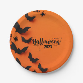PERSONALISIERT ORANGE HALLOWEEN PAPPTELLER