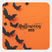 PERSONALISIERT ORANGE HALLOWEEN QUADRATISCHER AUFKLEBER (Vorderseite)