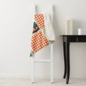 Personalisiert Orange Kariert Kariert 5 FotoCollag Sherpadecke (Beispiel)