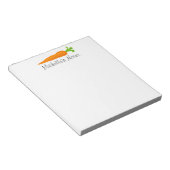 Personalisiert orange Karottenunterlage für Rezept Notizblock (angewinkelt)