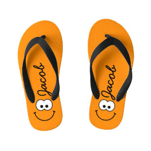 Personalisiert Orange Kinderbadesandalen