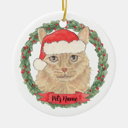 Personalisiert Orange Maine Coon Cat Keramik Ornament (Vorne)