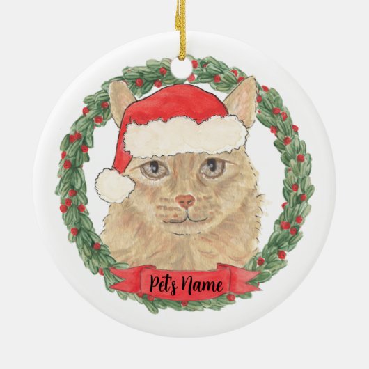 Personalisiert Orange Maine Coon Cat Keramik Ornament (Hinten)