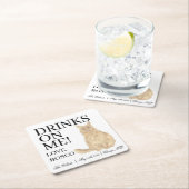 Personalisiert Orange Maine Coon Cat Wedding Rechteckiger Pappuntersetzer (Vor Ort)