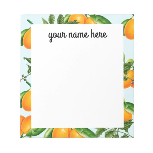 Personalisiert Orange Notepad Notizblock (Vorderseite)