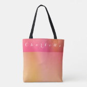 Personalisiert Orange Pink Sunset Ombre Tasche (Rückseite)