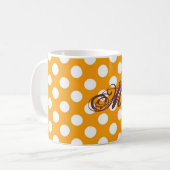 Personalisiert Orange Polka Dot Kaffeetasse (Vorderseite Links)