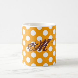 Personalisiert Orange Polka Dot Kaffeetasse