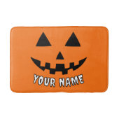 Personalisiert Orange Pumpkin Halloween Dein Name Badematte (Vorderseite)