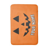 Personalisiert Orange Pumpkin Halloween Dein Name Badematte (Vorderseite Vertikal)