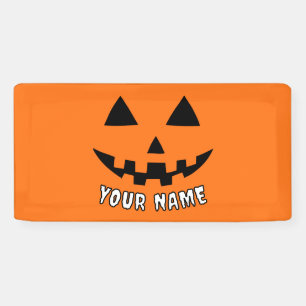 Personalisiert Orange Pumpkin Halloween Dein Name Banner