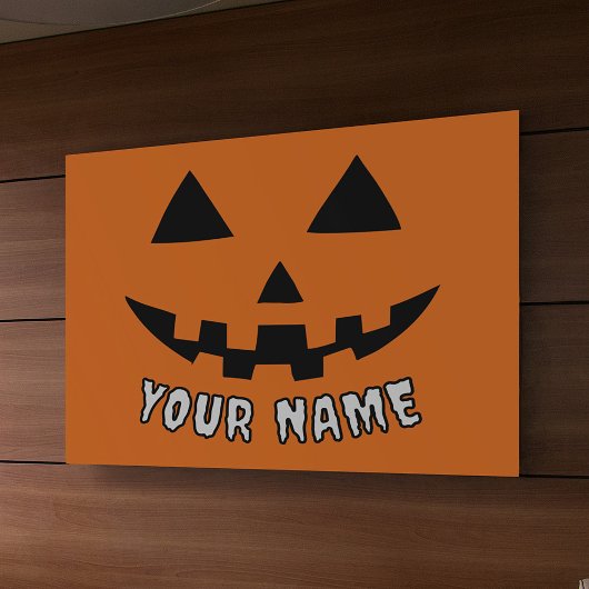 Personalisiert Orange Pumpkin Halloween Dein Name Banner