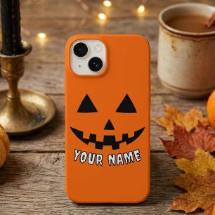 Personalisiert Orange Pumpkin Halloween Dein Name Case-Mate iPhone 14 Hülle
