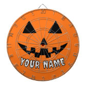 Personalisiert Orange Pumpkin Halloween Dein Name Dartscheibe (vorne)
